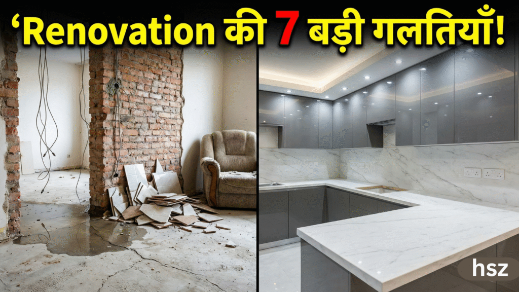 Ghar Renovation Common Mistakes Illustration