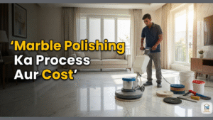 Marble polishing machine working